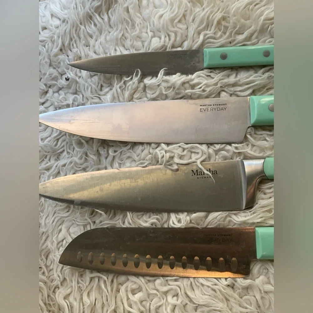 14 Pc  Stainless Steel Cutlery  Knife Block Set MARTHA STEWART + 4 Bonus Knives